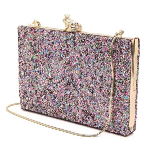 Kate Spade Emanuelle 'I Kissed A Frog' Multi-glitter Purse/Clutch - Picture 1 of 9
